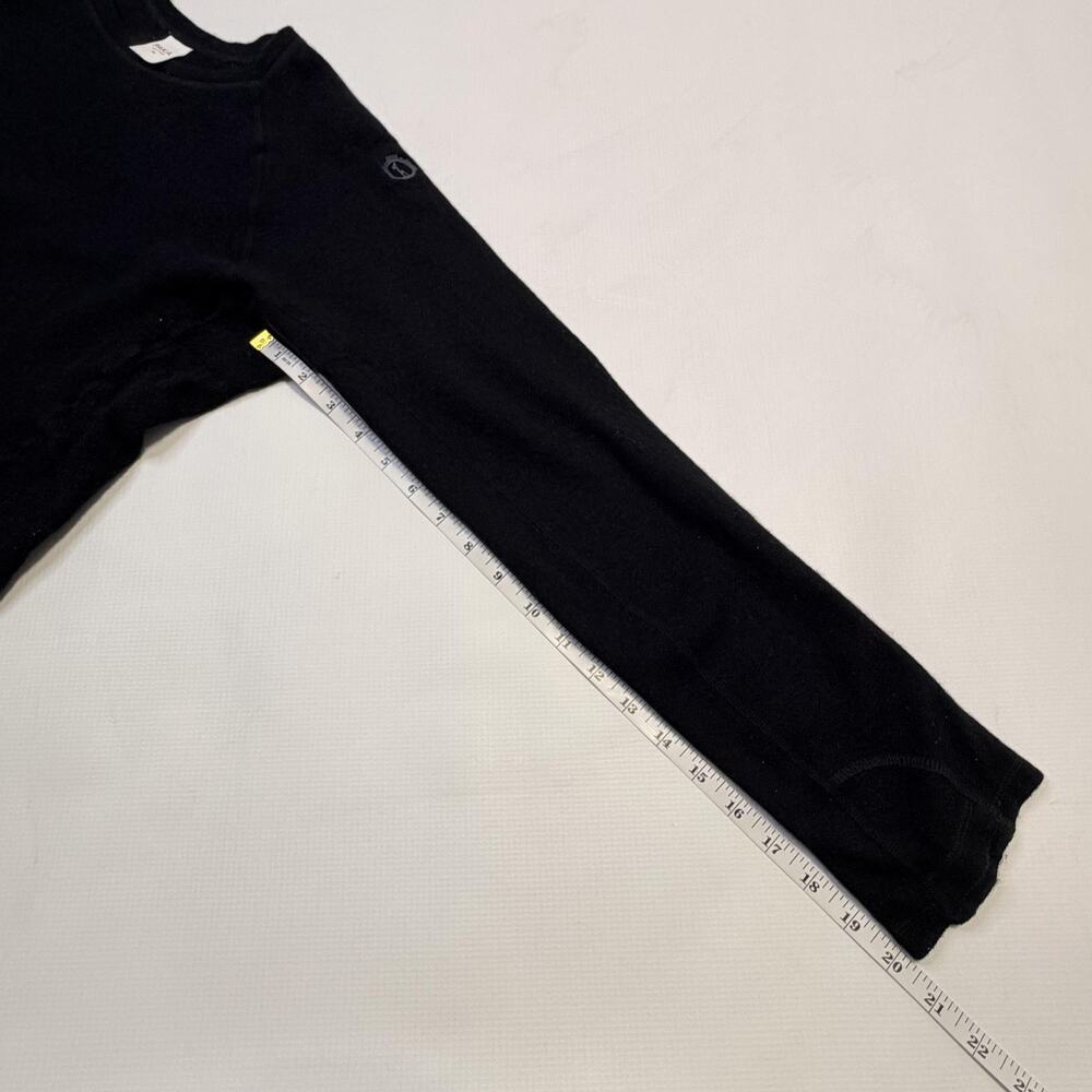 Paka Sweater Womens XL Black Royal Alpaca Merino Crewneck Thumbholes Pullover - Picture 8 of 11